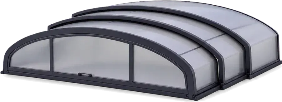 Curved retractable pool enclosure configurator