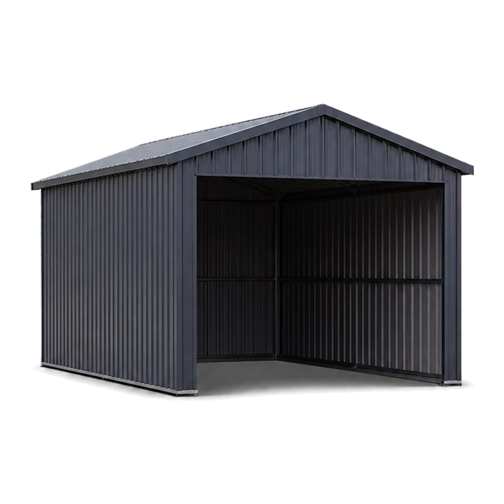Enclosed steel carport 3D configurator