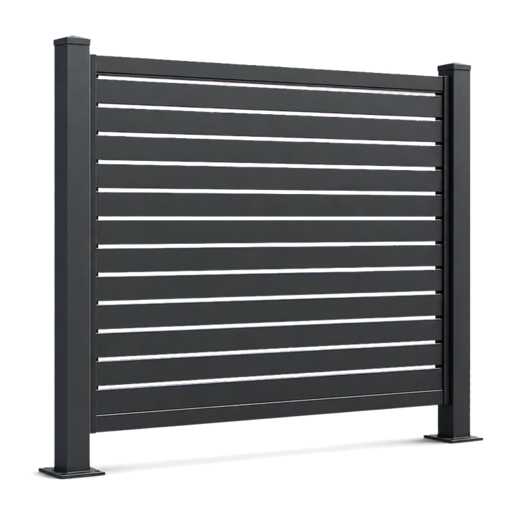 Slatted Aluminium Fence configured in 3D