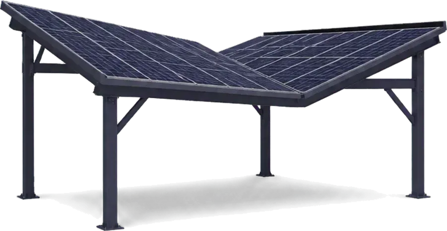M shape solar carport 3D configurator template