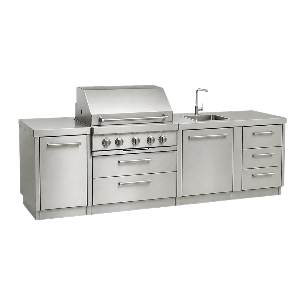 Stainless steel outdoor kitchen 3D configurator