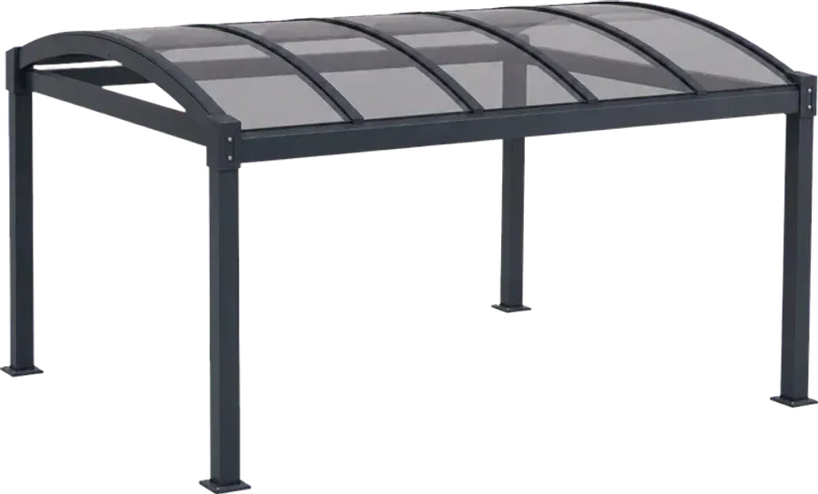Metal arched pergola with glass roof 3D configurator template