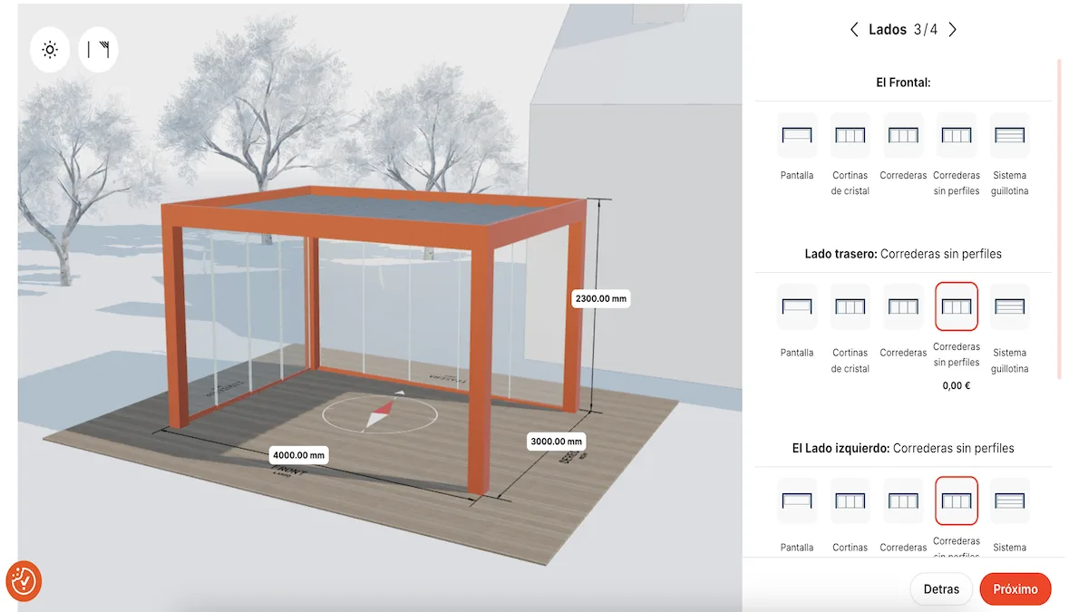 The pergola configurator that Lumbix runs on their website.