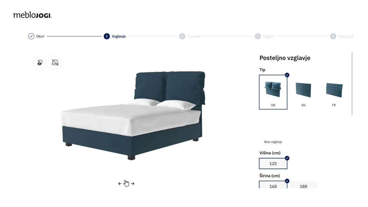 The beds configurator that Meblo Jogi runs on their website.