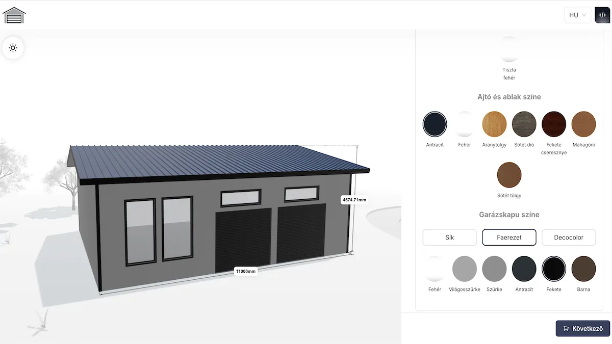 The garden room configurator that Media Crew runs on their website.