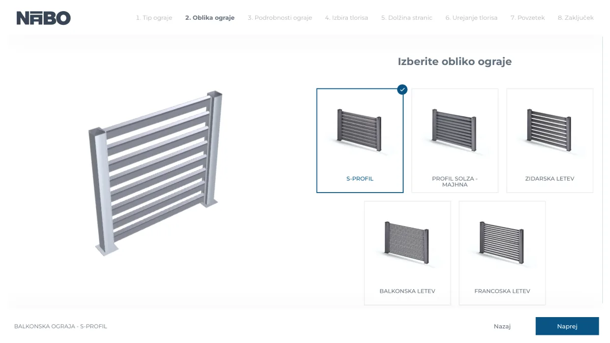 The fence configurator that Nabo runs on their website.