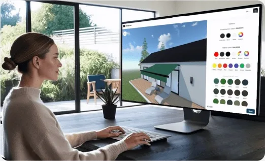 Buyer designing their project at home on your website